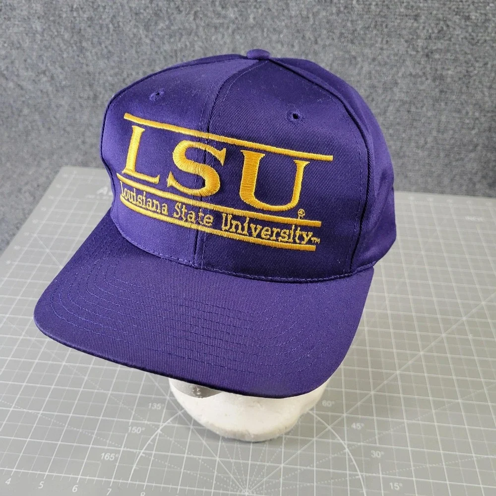 Vintage LSU‎ Tigers Hat SnapBack Purple The Game Louisiana State Cap Taiwan 90s